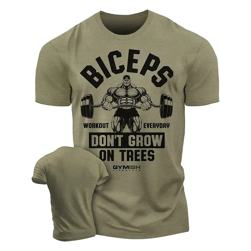 Outdoor Sports Mens Gym T-shirt Summer Fashion Clothing Casual Short Sleeve T-shirt Fitness Tops Workout Tees Clothes streetwear 250226