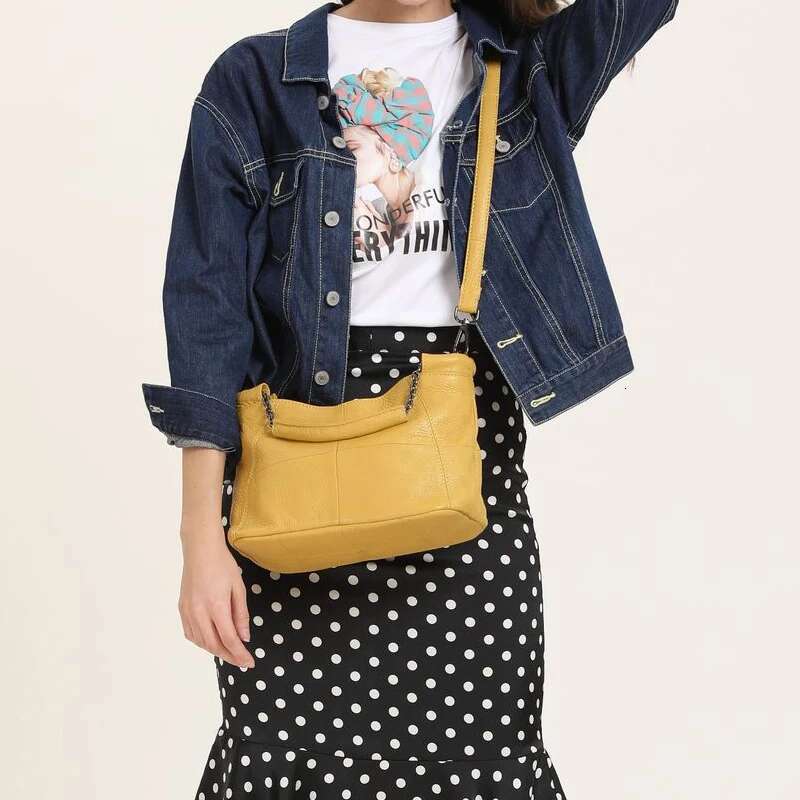 Bags For Women Designer Handbagspurses 2024 New In Vintage Genuine Leather First Layer Cowhide Chains Shoulder Crossbody