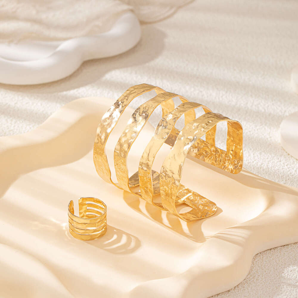 Designer bracelet Vintage Qingdao Jewelry Bracelet Ring Set Four Layer Exaggerated Large Style Fashion Niche Design