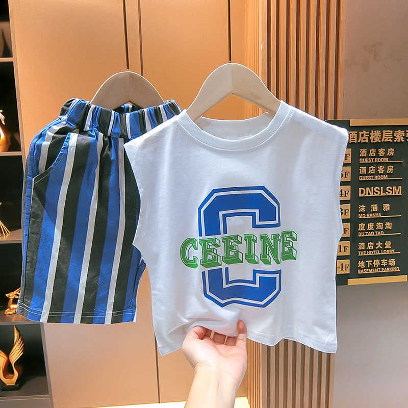 T-shirts Cotton boys cartoon vest summer style sleeveless t-shirt summer girls versatile top childrens camisole cartoon summer outfitY250227UCWE