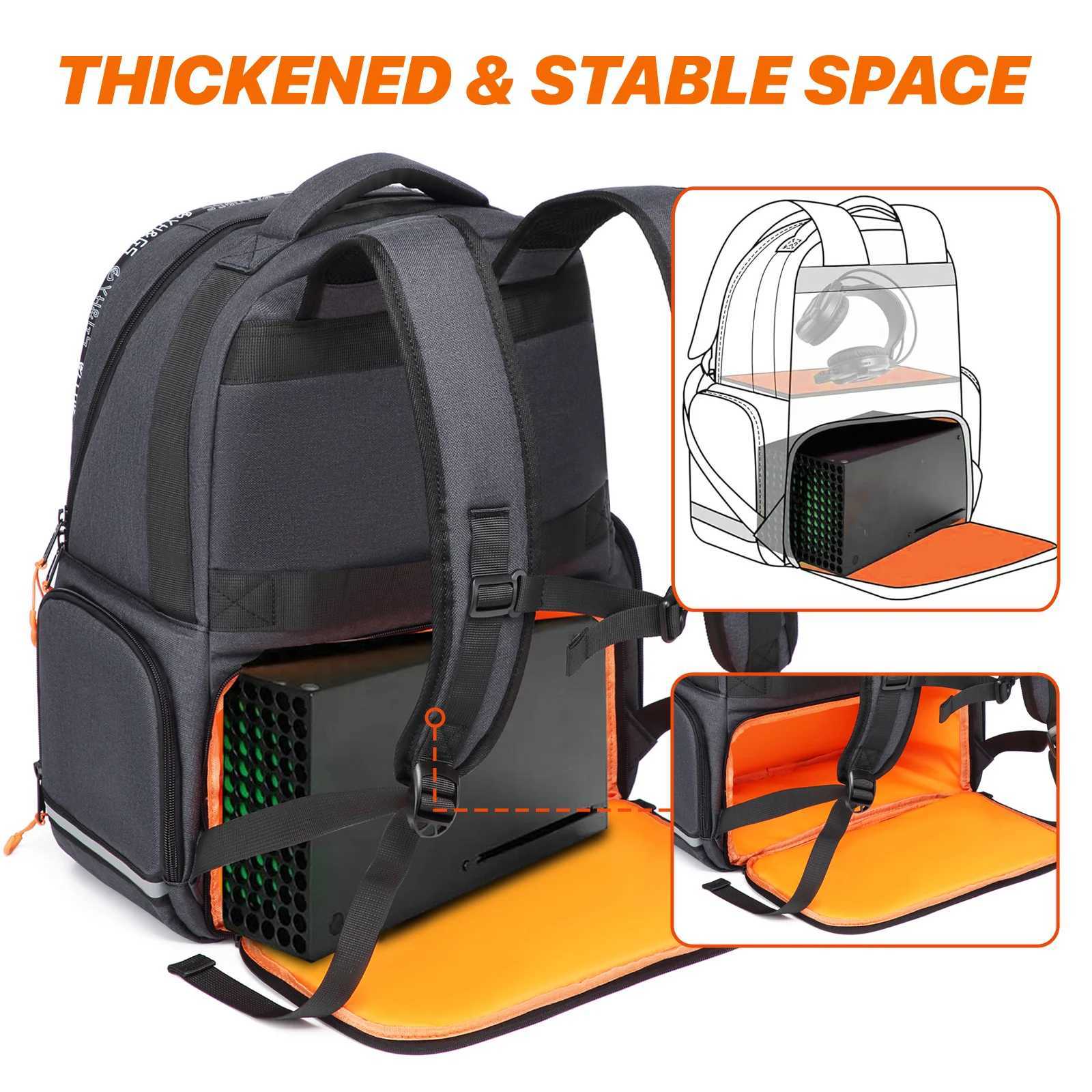 Diaper Bags Backpack Compatible with Xbox Series X/S Console Bag with Separate Storage Room Console Headset Pockets for Gaming Accessories Y2502270FCS