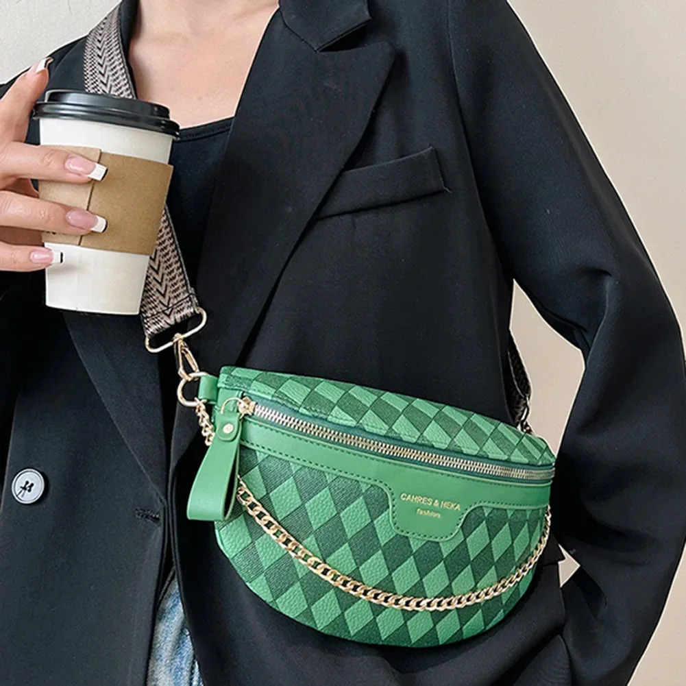 Ship from US PU Leather ner Chest Bags For Women Crossbody Ladies Bum Shoulder Bag Retro Chain Waist Vacation Pack 250227FBB