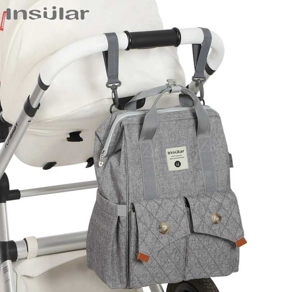 Diaper Bags Fashion Baby Diaper Travel Backpack Mummy Maternity Nappy Stroller Bags for Mom Dad with Stroller Straps Changing Pad Wet Bag Y250227SNQ6