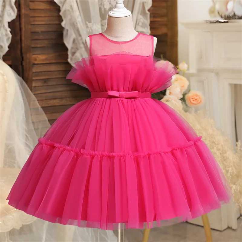 Girl's Dresses 2024 Baby Dresses for Girls Wedding Bridesmaid Dresses Toddler Kids Tulle Birthday Princess Party Dress Infant Prom Gown Dress Y25