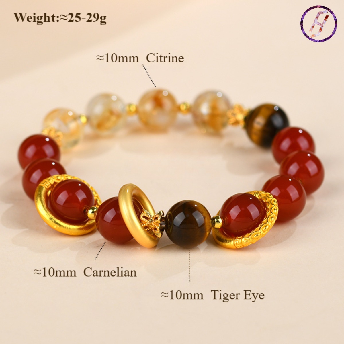 2025 New Network Hit "Nezha 2" Series A Variety of Original Bracelets Natural Crystal Citrine Carnelian Tiger Eyes Fortune Crystal Women