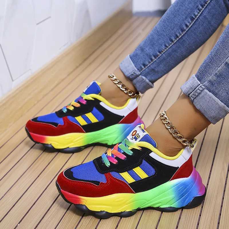 Womens Wedge Platform Plus Size Vulcanized Shoes New Sneakers Casual Sports Shoes 2024 Fashion Women Lace-up Mesh Breathable Z250227