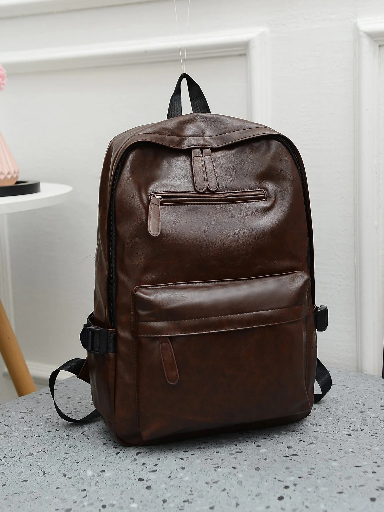 Ship from US 15 inch foldable mens minimalist large capacity backpack school travel bag university leather retro vacation sports 250227FBB