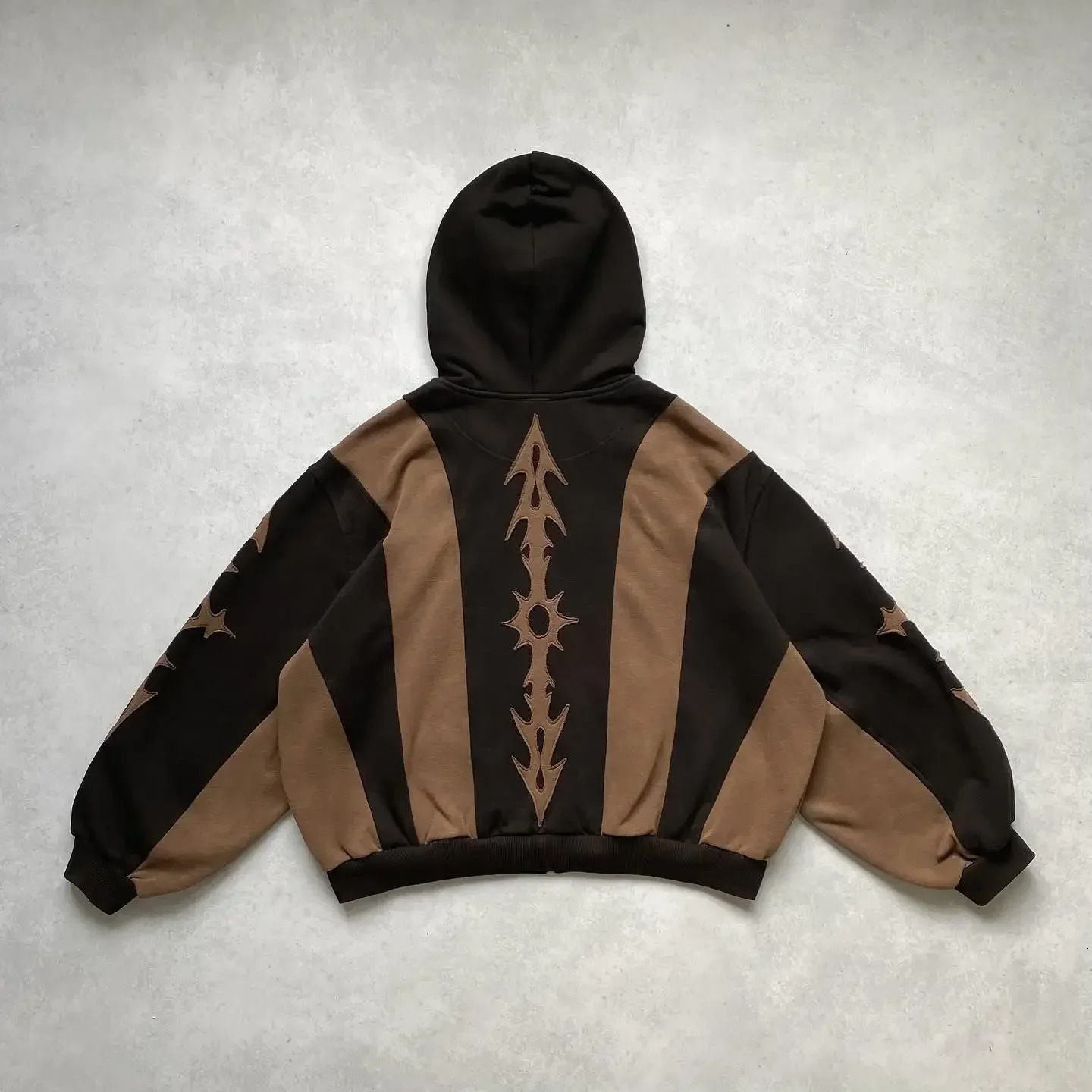 Y2k Tops Harajuku Geometric y Splicing Gothic Youth Simple Daily Hoodies Women Sweatshirt Loose Pattern Casual Men 250226
