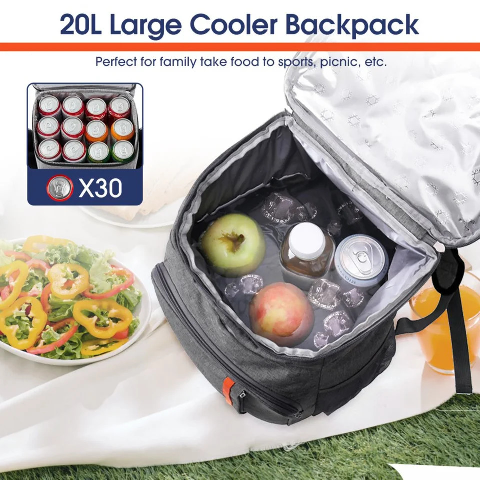 Ship from US CE Coolable Backpack Soft Side Insulated Leak proof Waterproof Cooler Bag Portable and Lightweight Lunch Suitable for Travel 250227FBB