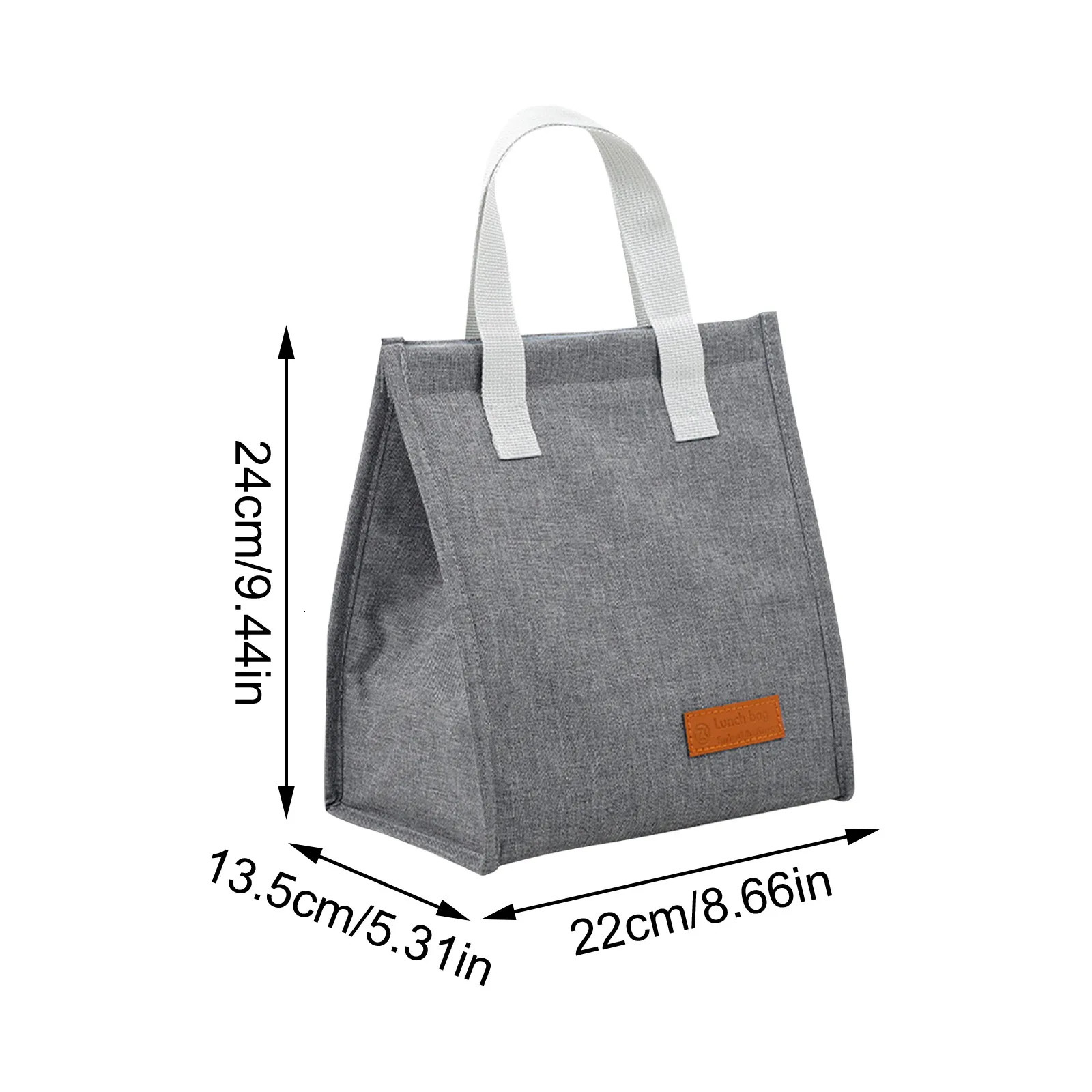 Ship from US Solid Color Basic Canvas Lunch Box BagLarge Capacity Portable Bento Bag Insulated Food Hand 250227FBB