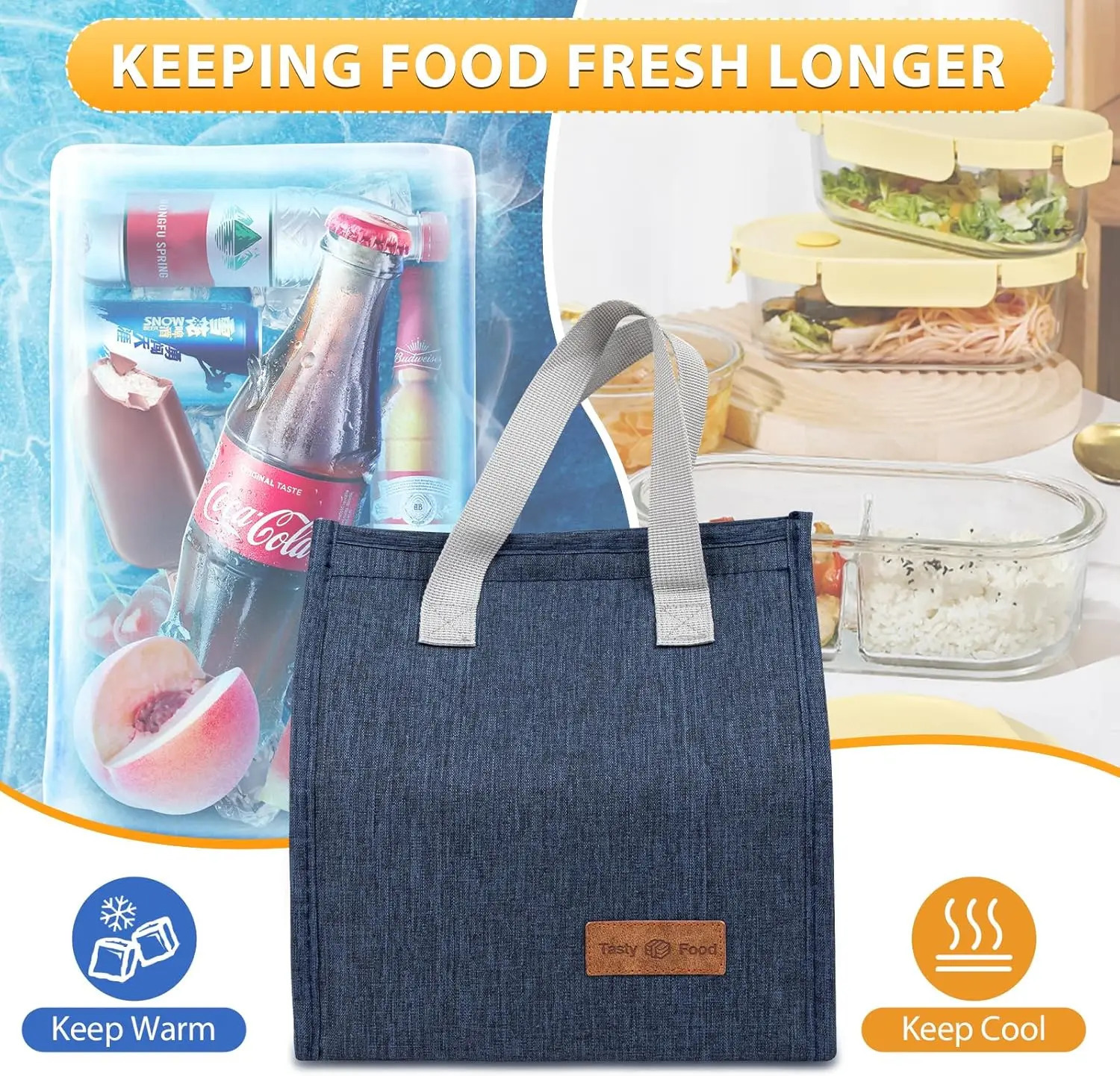 Ship from US 12 Pack Lunch Bags BulkInsulated Reusable with Aluminum for Leakproof Tote Large Box Multicolor 250227FBB