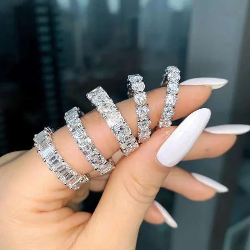Fashion Brand Eternity Ring Sterg sier AAAA cz Engagement Wedding Band Rings for women Men Finger Party Jewelry