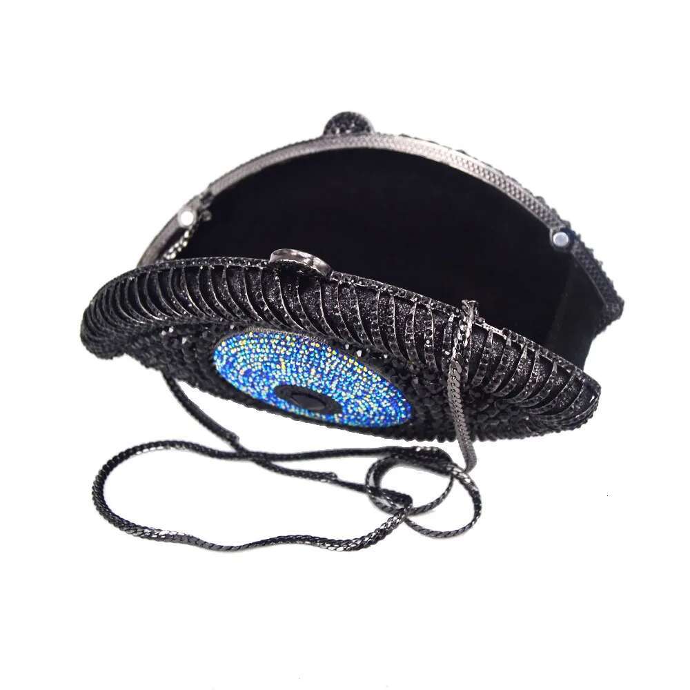 Newest Animail Designer Evil Eye Crystal Purse Women Evening Gold Sier Black Party Clutch Bag Lady banquet pochette sc757