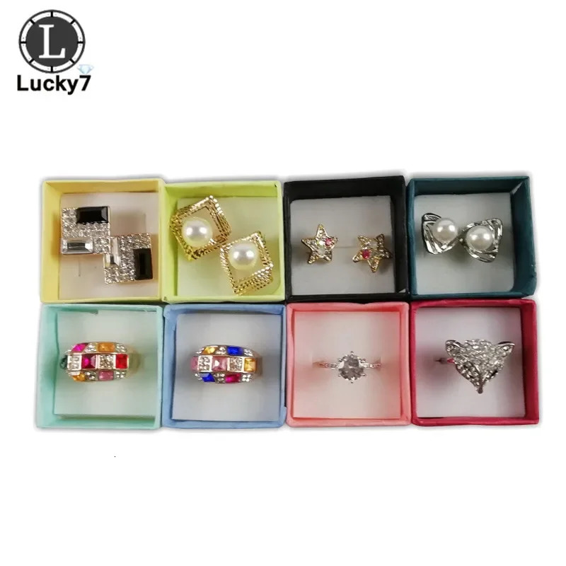 120pcs/lot Paper Ring Box Jewelry Boxes for Organizer Jewelry Display Assorted Colors Ring Box Small Gift Boxes 250222