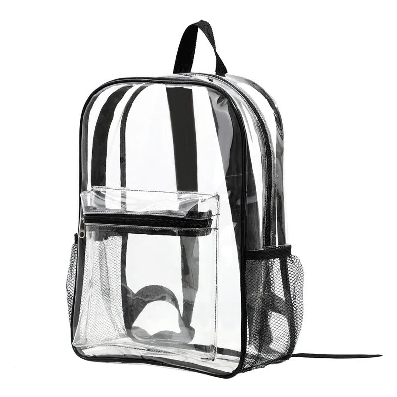 Ship from US Heavy duty transparent fashionable youth backpack suitable for girls travel can be viewed through backpacks in multiple colors 250227FBB