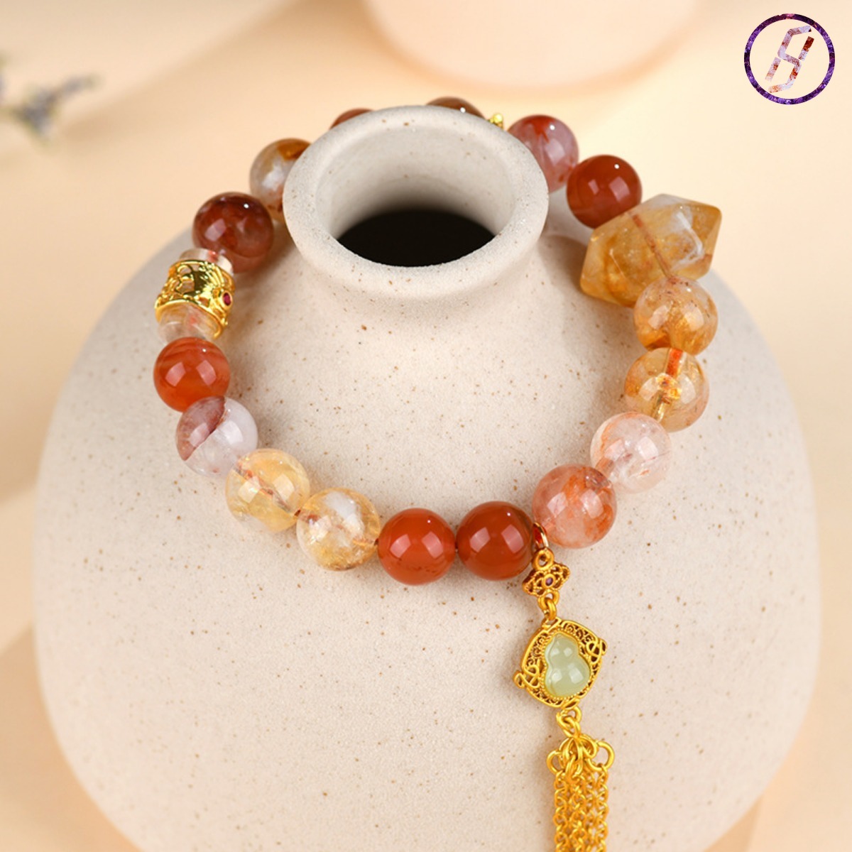 2025 New Network Hit "Nezha 2" Series A Variety of Original Bracelets Natural Crystal Citrine Carnelian Crystal Women's Bracelet Custom