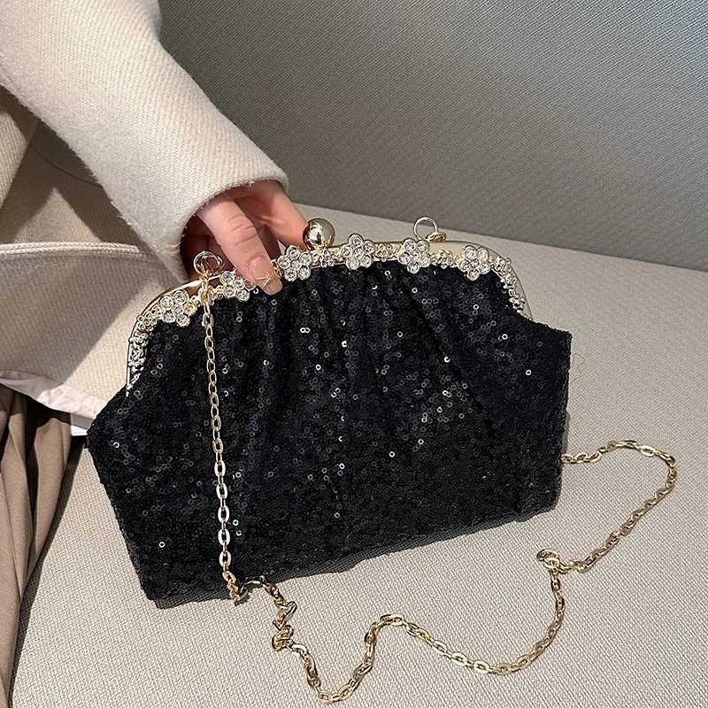 New Arrival Fashion Women Bag Evening Clutch Bag Diamond Sequin Wedding Clutch Purse and Handbag Party Banquet Chain Shoulder Messenger Bag T250227