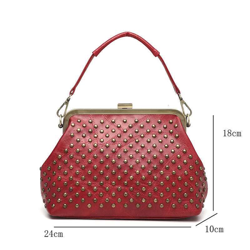 Women's Bags Annmouler Vintage Women Shoulder Bags Brand Designer Crossbody Large Capacity Shell Rivet Tote Bag Purses bolso muj