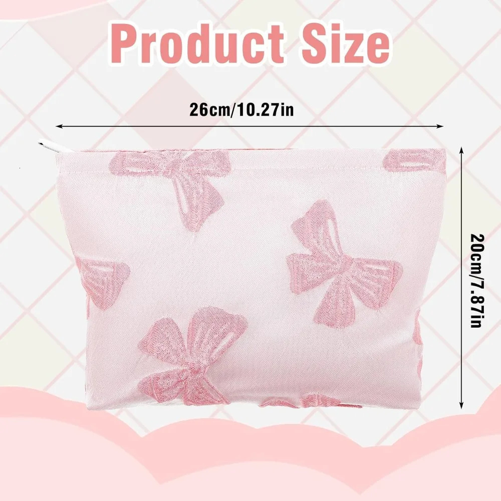 Ship from US Makeup bag large capacity elegant butterfly makeup cute bedding zipper canvas pink womens portable toilet 250227FBB