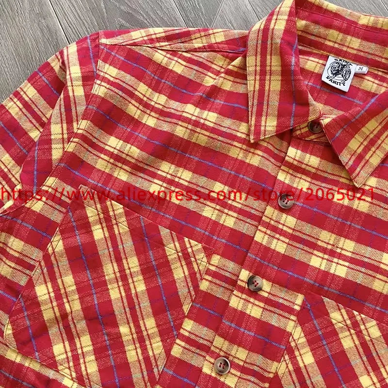 Grid Shirt Men Women Quality Vintage Flannel Casual Shirts 250226