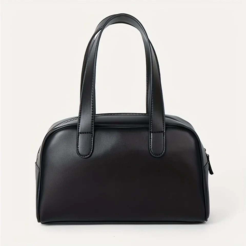 Ship from US Minimalist Solid Color Boston Bag Lightweight AllMatch Satchel Womens Simple 250227FBB