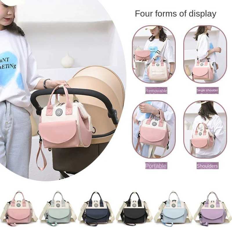 Diaper Bags Mummy Bag Small and Cute Detachable Front Pocket Multifunctional Mother and Baby Bag Waterproof Lightweight Cross-body Handbag Y250227CBYX