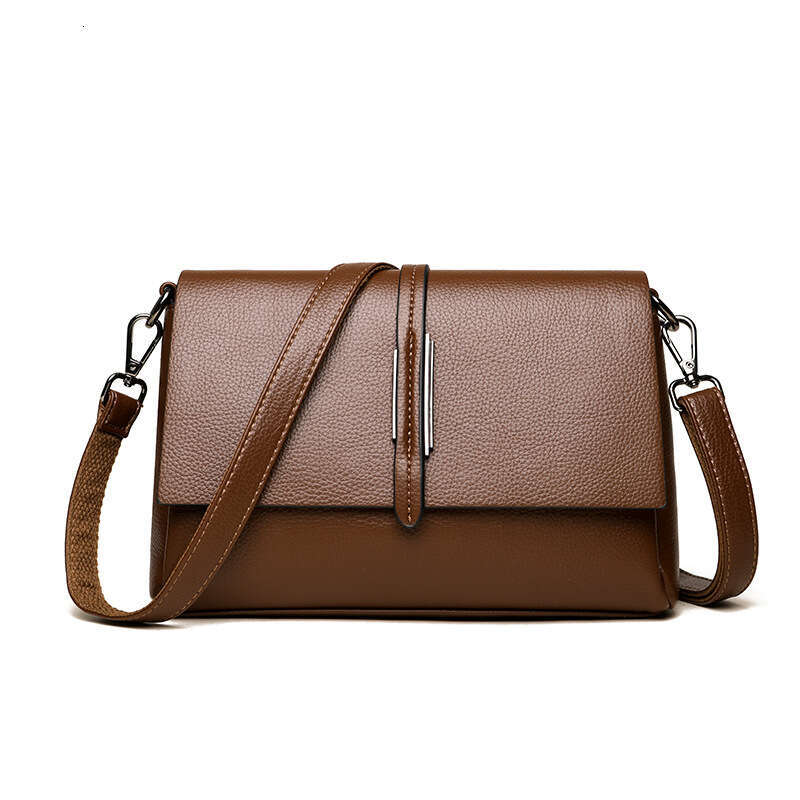 Middle aged 2025 spring new large capacity soft leather casual shoulder diagonal cross women's small square bag
