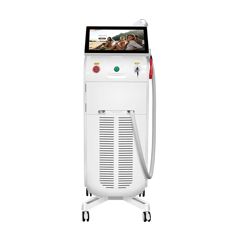 Vertical Soprano 755 808 1064 Diode Laser Hair Removal Freezing Point Depilation Ice Titanium Skin Smoothing 1600W Single Handle Laser Beauty Equipmen
