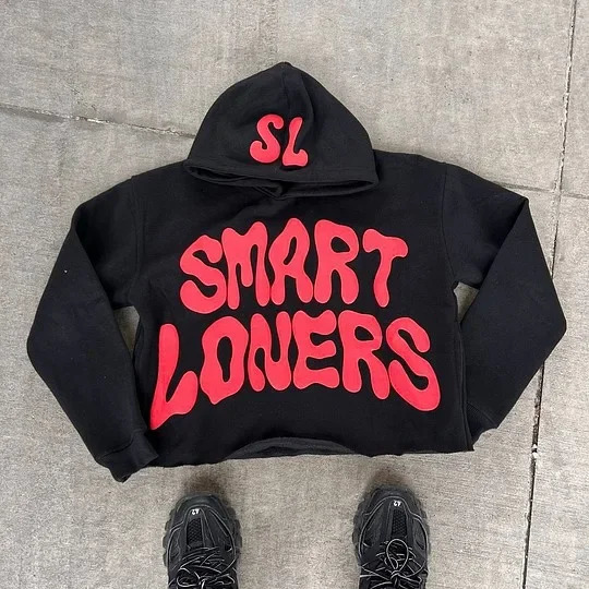 Smart Loners Hoodies Y2K Clothes Mens Womens Harajuku Gothic Hip Hop Graphic Print Oversized Sweatshirts Pullover Hoodie 250226