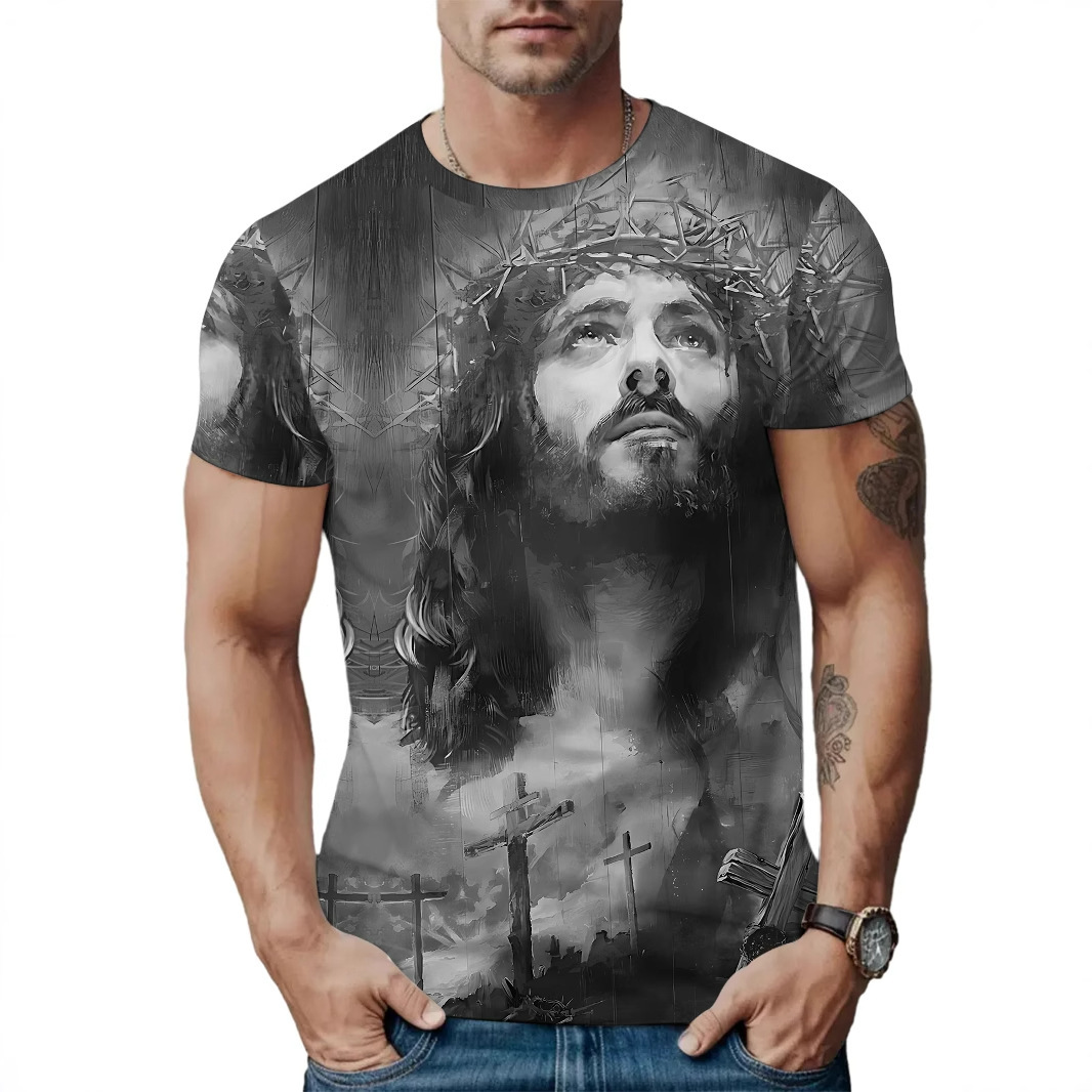 Designer's Casual Versatile Free Shipping 2025 3D Printed T-shirt For Men's Street Fashion Color Blocked Round Neck Short Sleeved Shirt