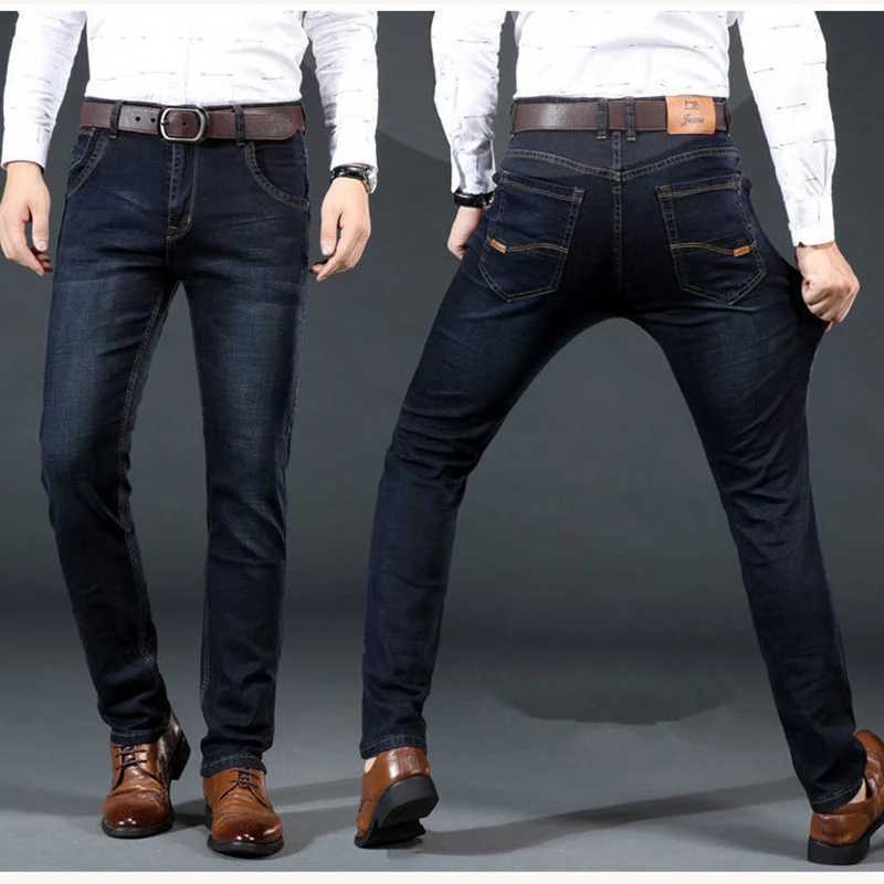 New Men Light Luxury Stretch Slim Fit Pants Comfortable Soft Business Fashion Straight Casual Denim Trousers Male Brand Clothing X2502271