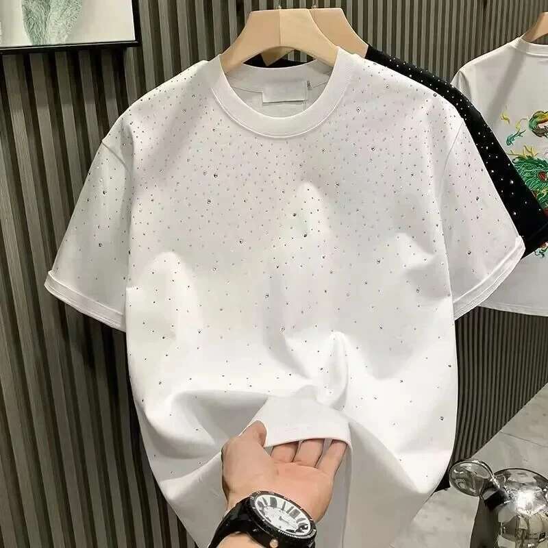 2025 Men's Summer New High-quality Light Luxury Round Neck Casual Designer T-shirt Korean Version Fashionable Men's Comfortable Breathable S