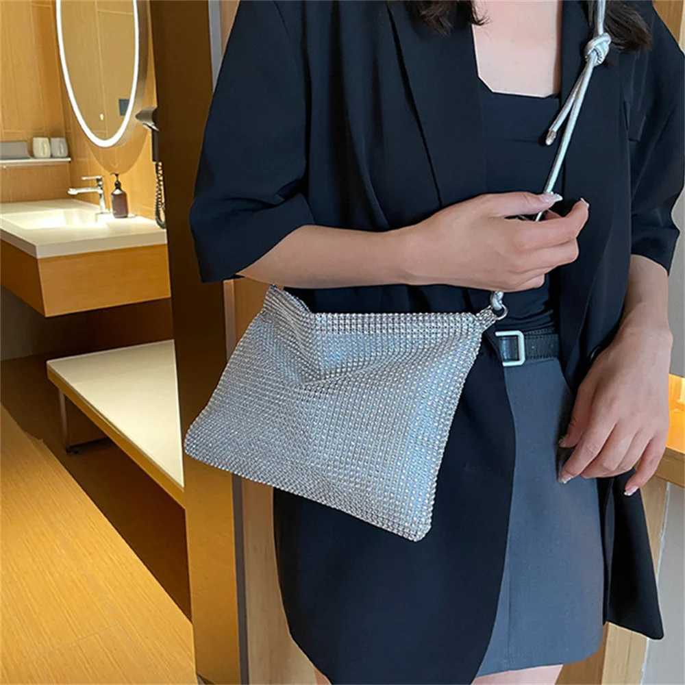 Shiny Crystal Female Handbag Dinner Party Wedding Women Rhines Underarm BagsXJ250227