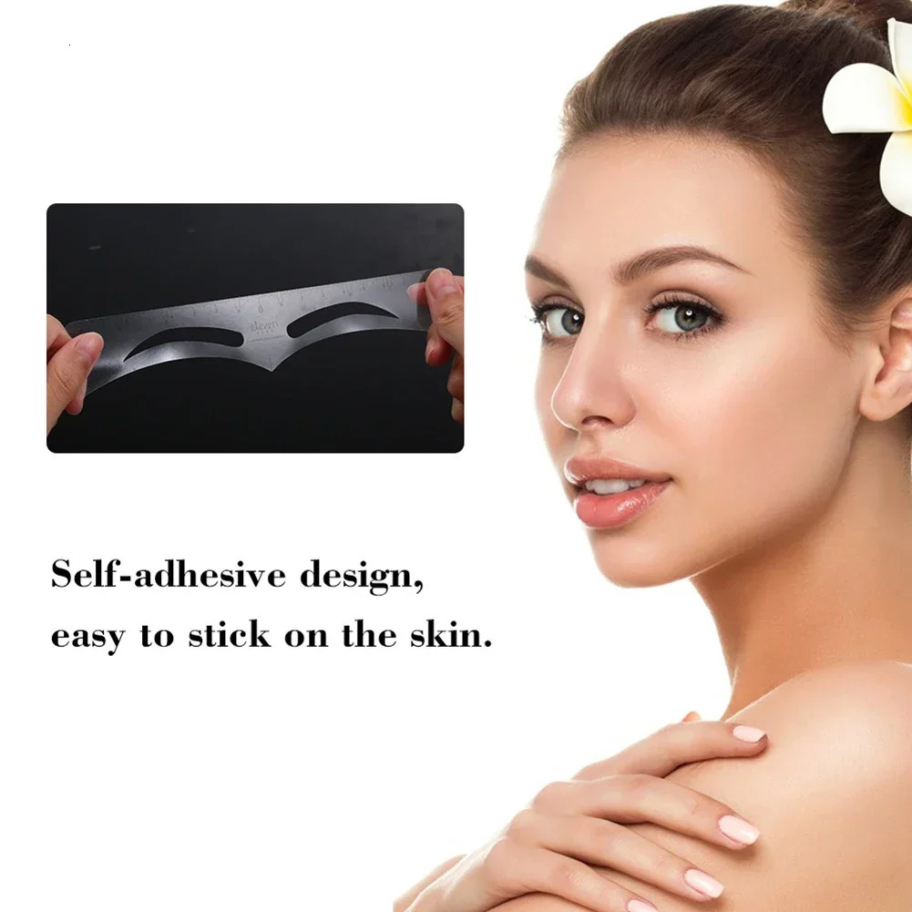 Eyebrow Ruler Sticker Disposable Microblading Permanent Makeup Tattoos Adhesive Eye Brow Stencil Ruler Eyebrow Tool 1 Roll 50pcs 250224