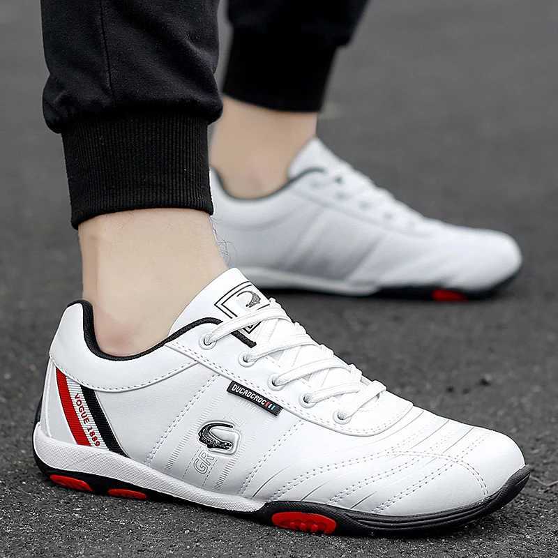 Mens Sports Shoes Leather Waterproof Running Sneakers Luxury Walking Gym Shoes Mens Non-slip Training Sneakers Flat Shoes Tennis Z250227