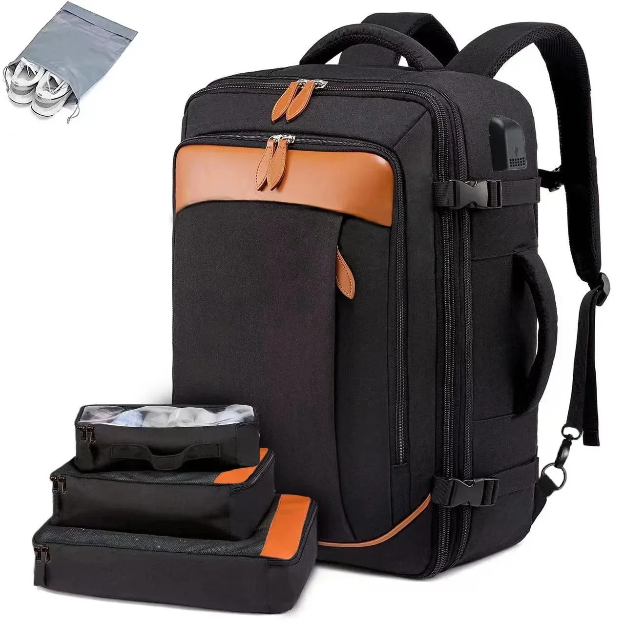 Ship from US 40L Large Capacity Backpack Laptop Expandable Suitcase Waterproof Luggage Travel 250227FBB