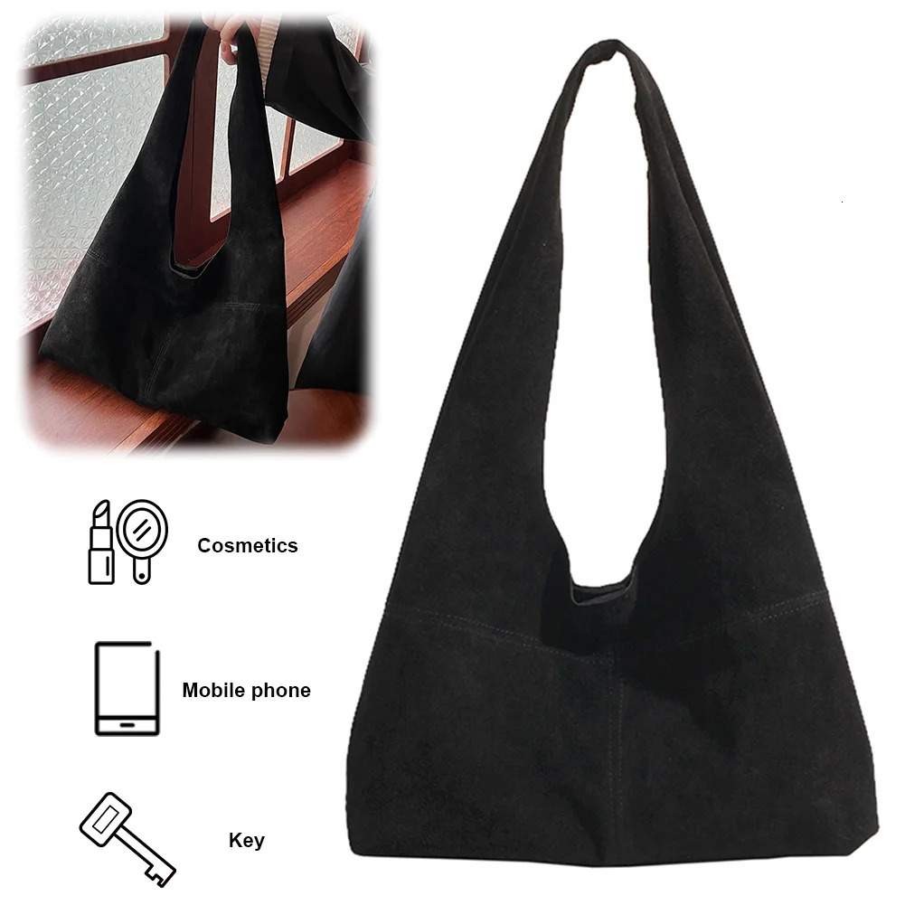Ship from US Women Faux Suede Tote Bag Fashion Casual Shoulder Large Capacity Trendy Carrying Retro Handbag Shopper Crossbody Bags 250227FBB