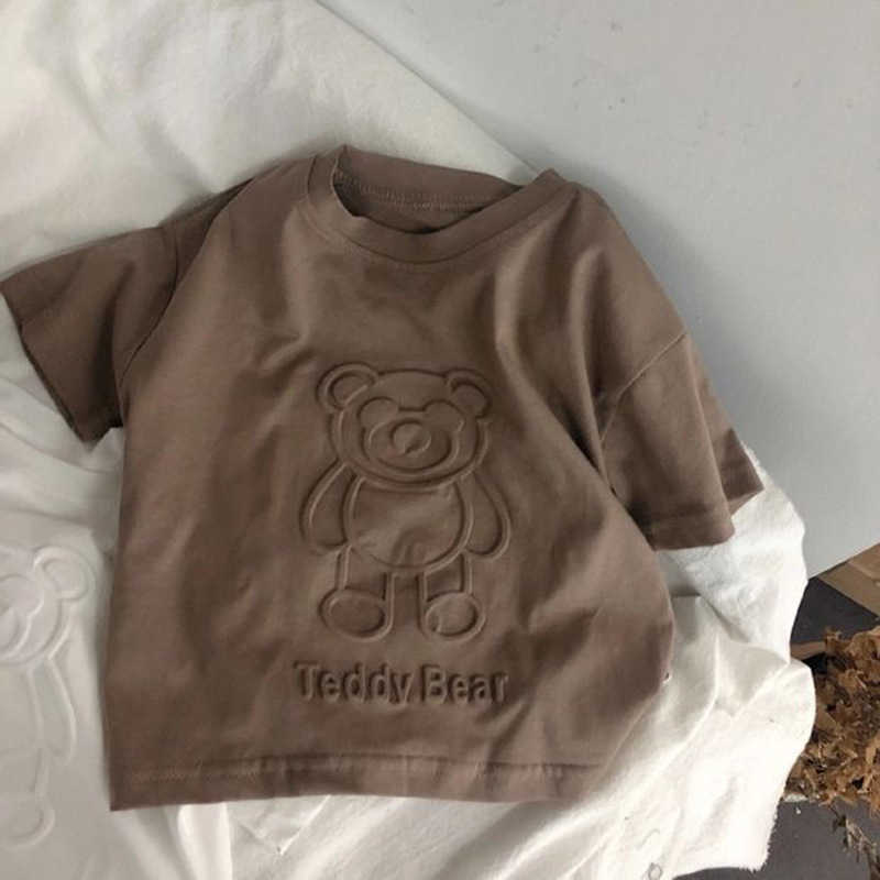 T-shirts Pure cotton childrens cartoon short sleeved printed T-shirt summer outfit boys stylish top summer baby half sleeved childrens clothingY250227