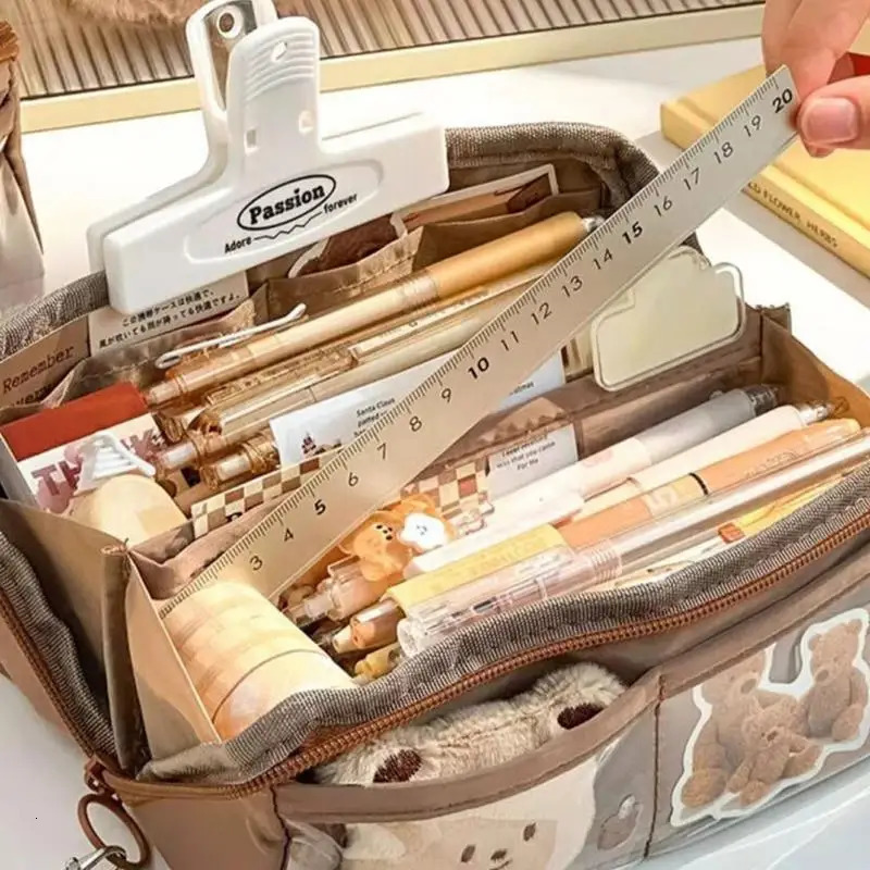Ship from US Capybara Pen Box Holder Pencil Bag Large Capacity For Erasers Cosmetic Brushes 250227FBB