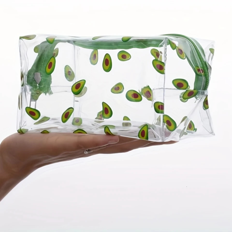 Ship from US Clear Plastic Mini Travel Toiletry Bag Waterproof Allover Print Makeup Pencil for Cosmetics and Toiletries 250227FBB