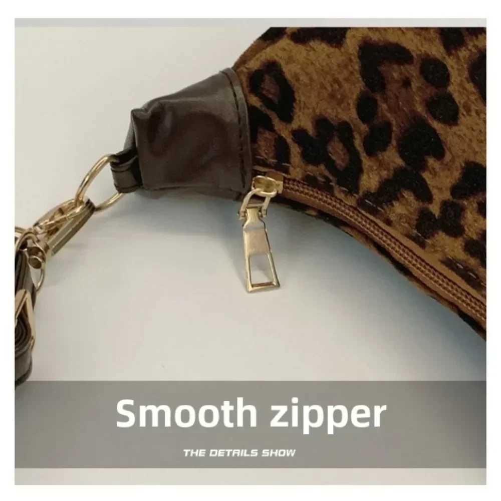 Vintage Womens Leopard Print Versatile Chain New Womens Bag Premium Texture Temperament Generous Crossbody ShoulderXJ250227