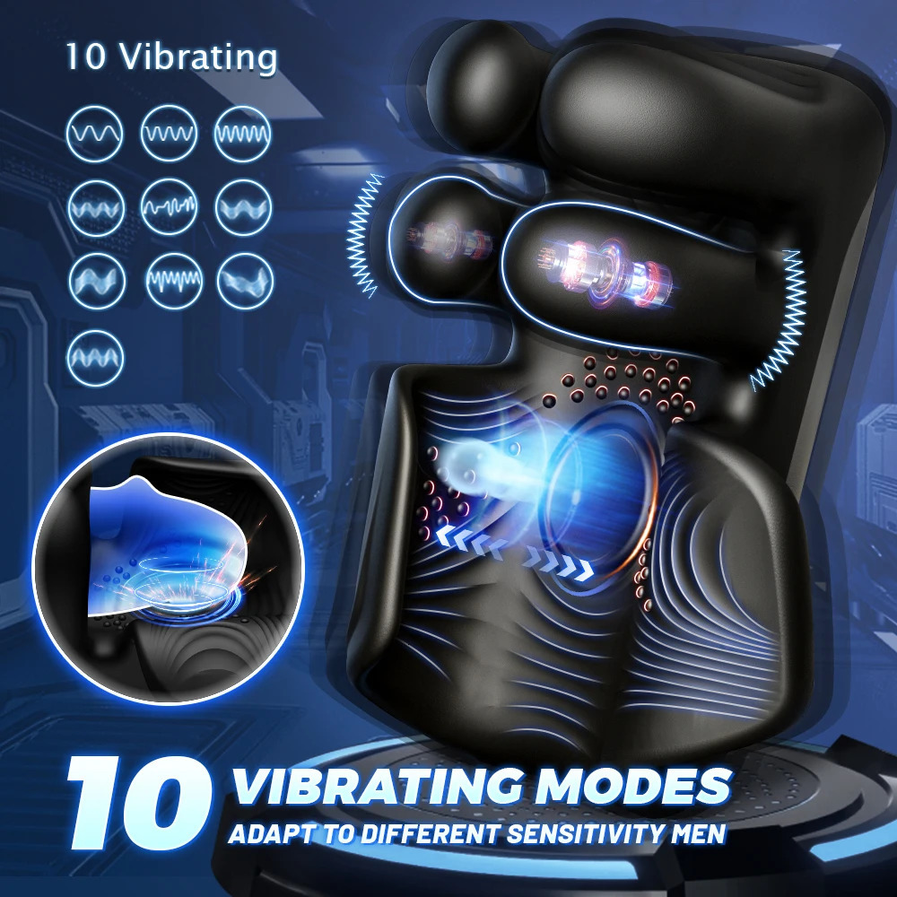 Male Masturbator Penis Massager Training Vibrator Glans Stimulator With Pinching Tapping Stroker Sex Toy For Delay Ejaculation 250227