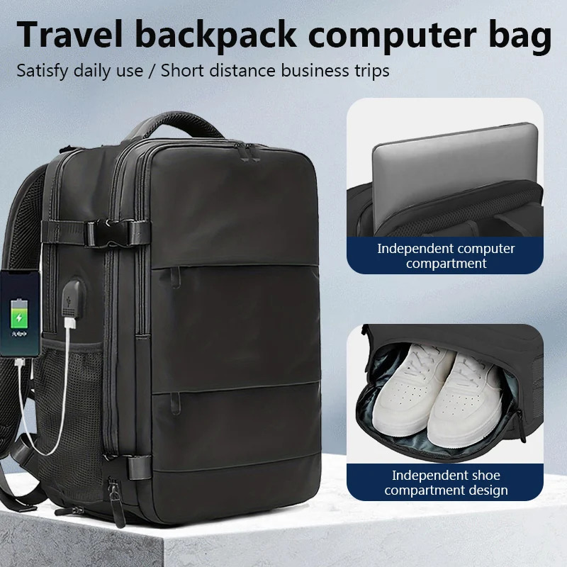 Ship from US Mens Large Travel Backpack 40x28x15 Cabin Bag for Women Airline Approved Waterproof Laptop Executive Work 250227FBB