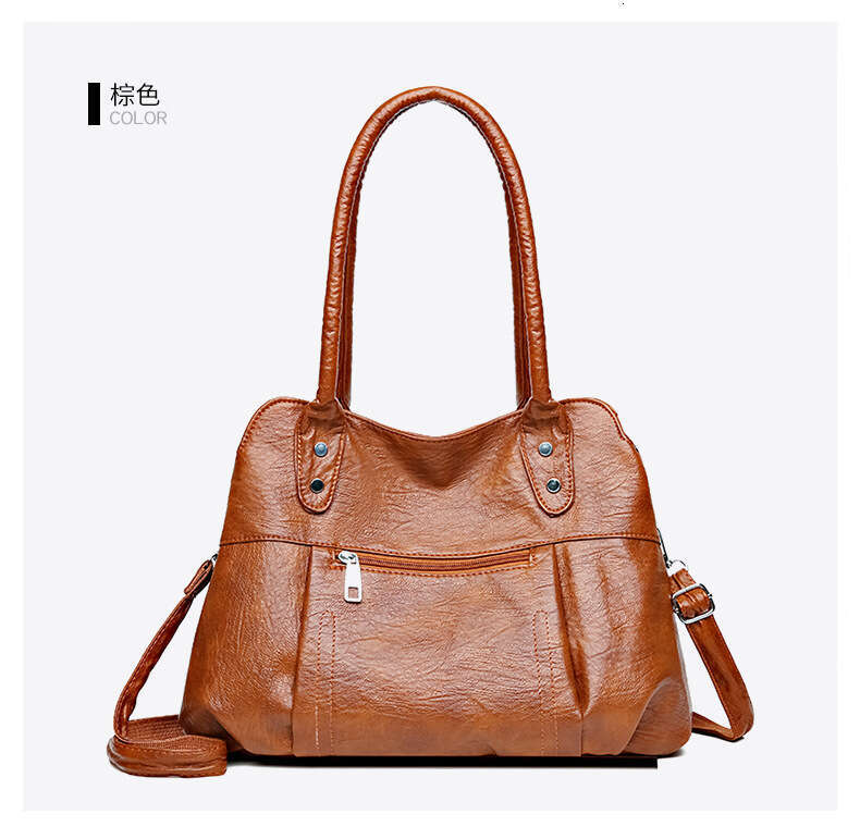 2025 New Handheld Tote Soft Leather Large Capacity Cross Shoulder Women's Bag