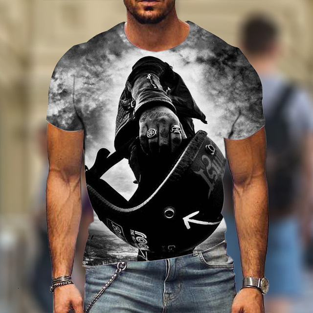 2025 Summer Motorcycle Racing Driver 3D Digital Printed Short Sleeved Men's T-shirt
