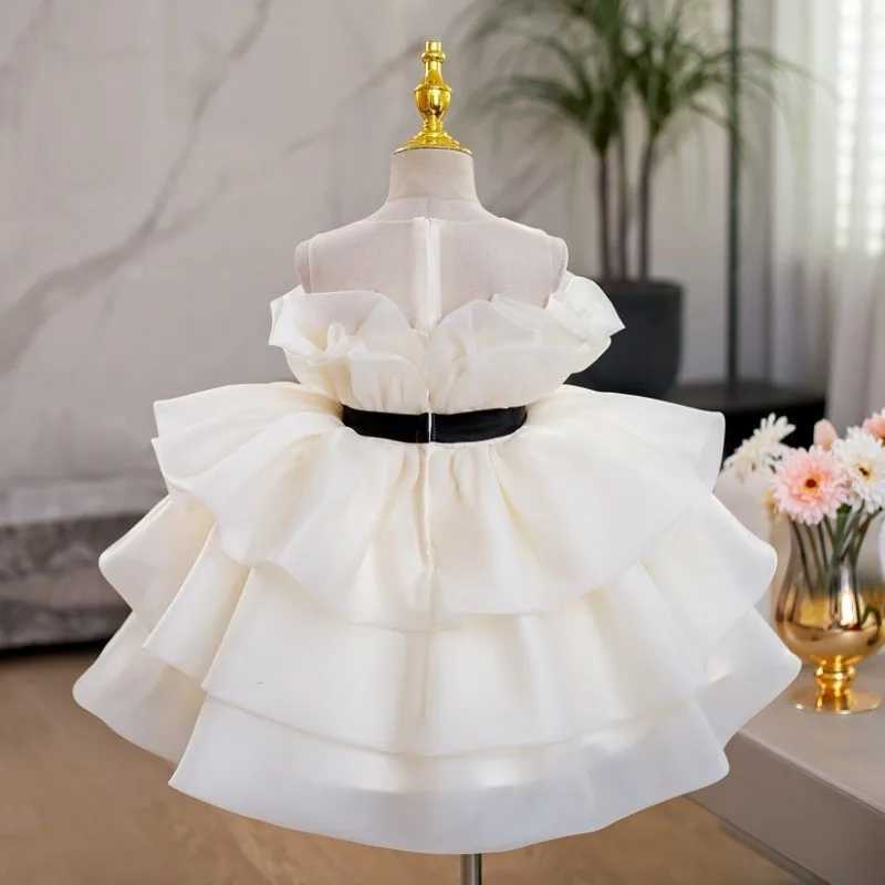Girl's Dresses Baby girl princess sleeveless Tutu dress ruffled baby toddler Vestido wedding party Pageant baby clothing 1-12Y Y250227CAIK