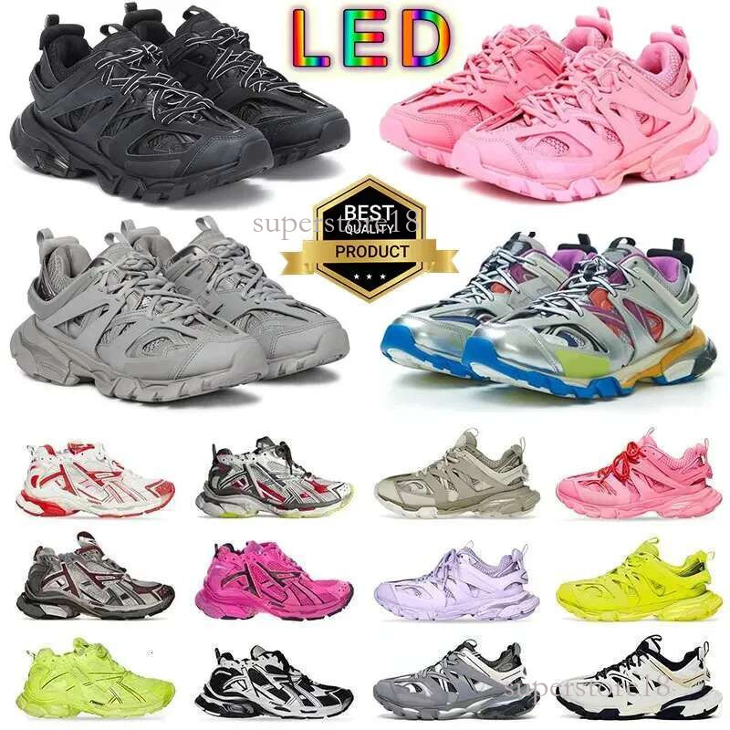 10A Designer Track LED Runners 7.5 7.0 3.0 Mens Womens Runner 3 7 White Blue Triple Black Colorful Heels Tracks Plateform Shoes Trainers Sneakers