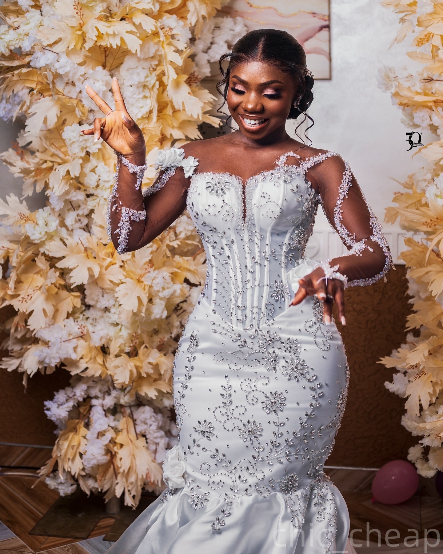 2025 Arabic Aso Ebi White Wedding Dress Beaded Crystals Sheer Neck Full Sleeves Satin Luxuirous Bridal Gowns Dresses ZJ045