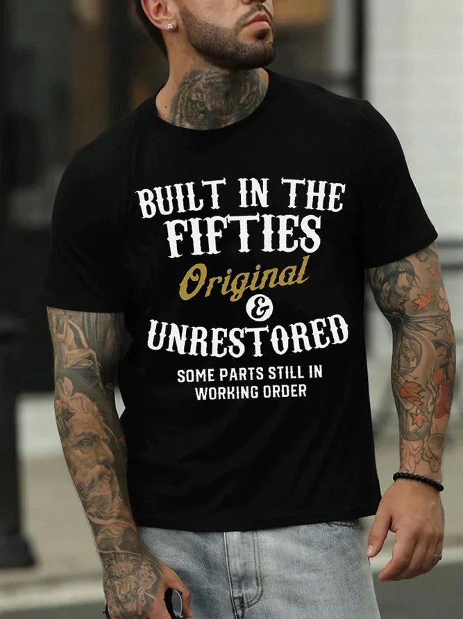 2025 New European Men's Cotton Short Sleeved Summer English Letter Printed T-shirt Men's Top