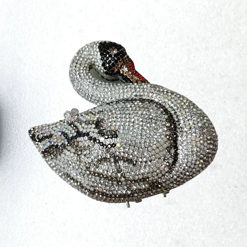 XIYUAN Arrivals Women Diamond Evening Bag Swan Shape Sparkling Rhinestone Bridal Clutch Purse Wedding Party Dinner Handbags 250226